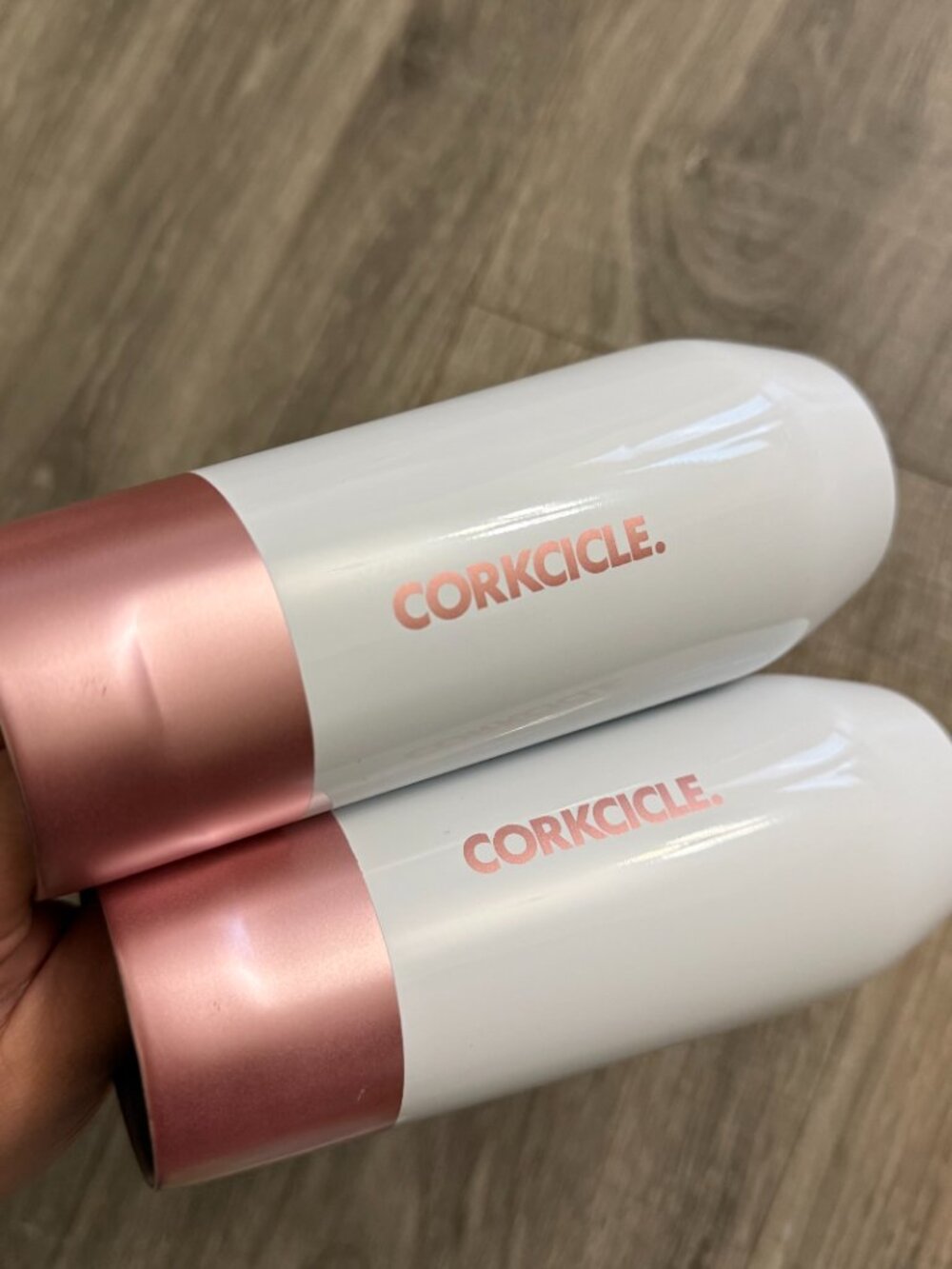 2 NWT Corkcicle Metallic and White Stemless 7oz Flute Set Insulated - Picture 4 of 4